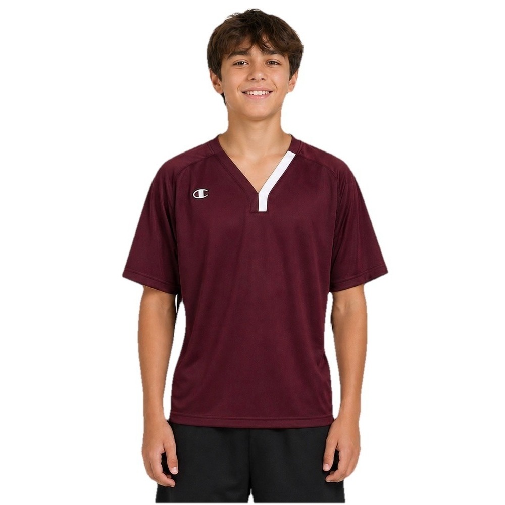 Champion Practice Jersey Boys XL Burgundy V-Neck Athletic Shirt